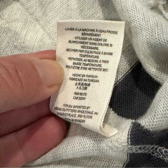 Free People Upstate Striped Long Sleeve Dolman Tee Women's Grey Black Medium - Picture 6 of 9